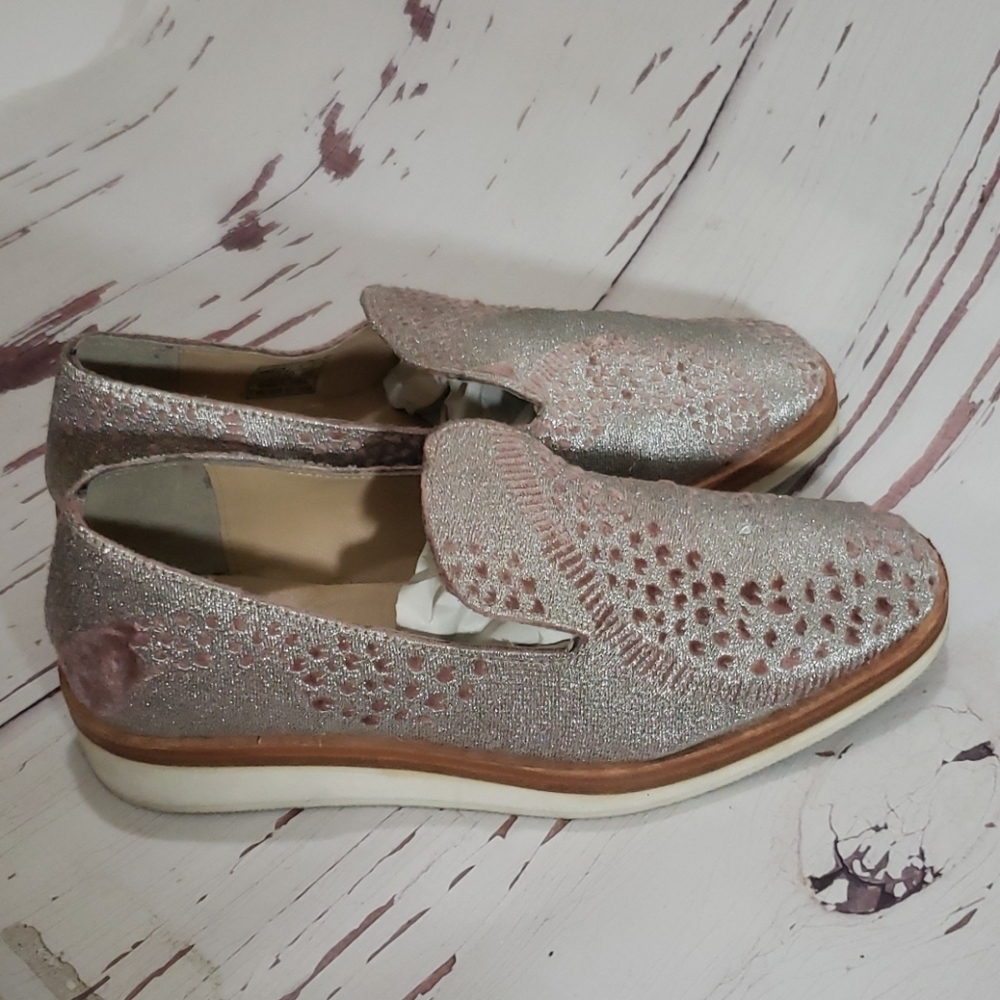 Free people  cat eye flat loafers silver and brown - Picture 2 of 7